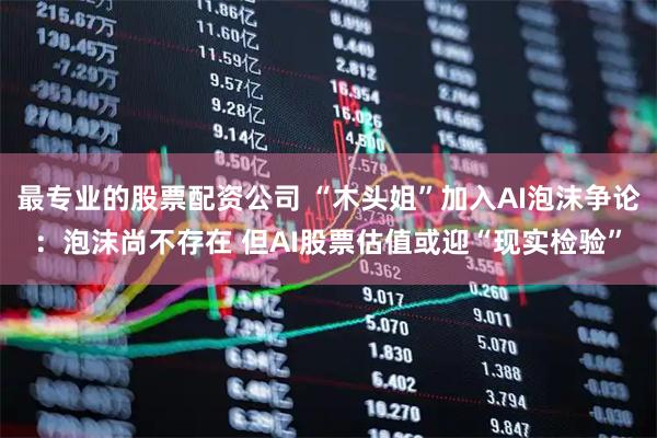最专业的股票配资公司 “木头姐”加入AI泡沫争论：泡沫尚不存在 但AI股票估值或迎“现实检验”